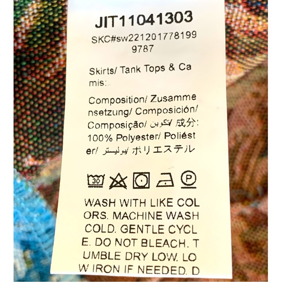 BLUE FLORAL 2 PIECE CROP TOP & MINI SKIRT. WOMEN’S SZ LARGE  NEW WITH TAGS - Picture 9 of 9